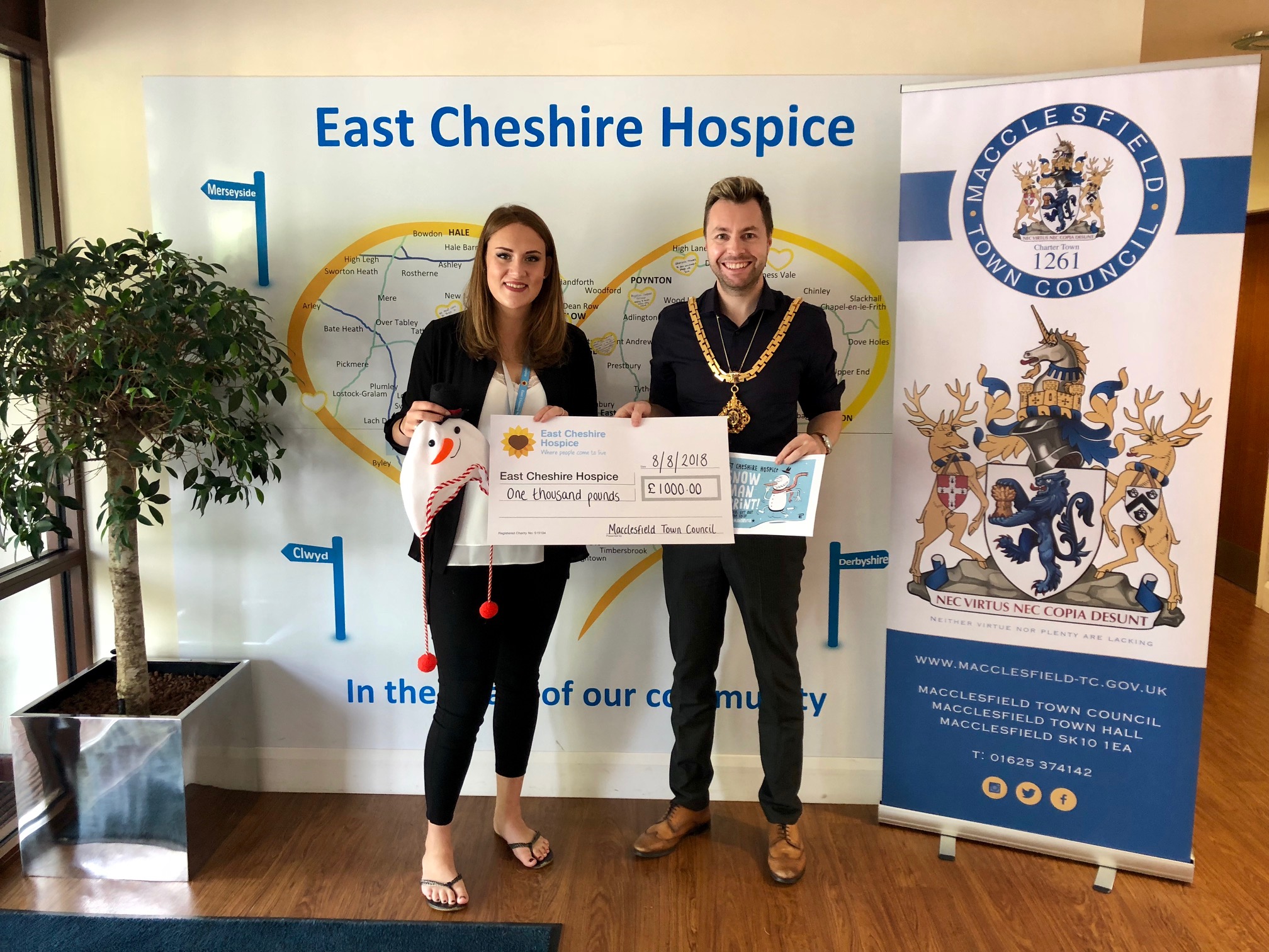 Macclesfield Town Council Grant Cheque Prsentation