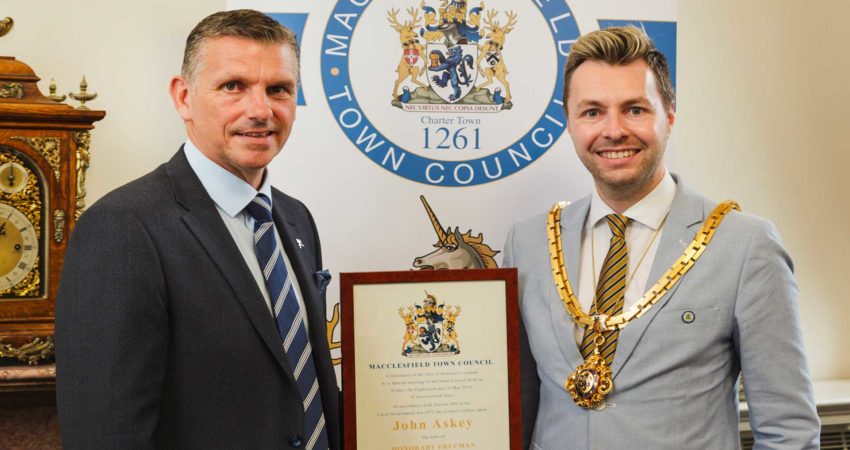 Macclesfield Town Council - John Askey Receives Award