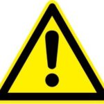 Black exclamation mark in a yellow triangle