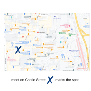 map marking x on castle street